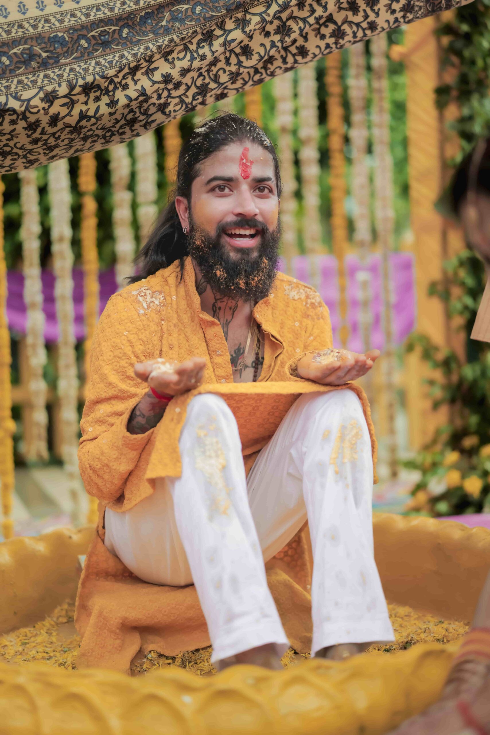 Ritika and UK07 Rider couple portrait during wedding ceremony — Cupid Love Stories