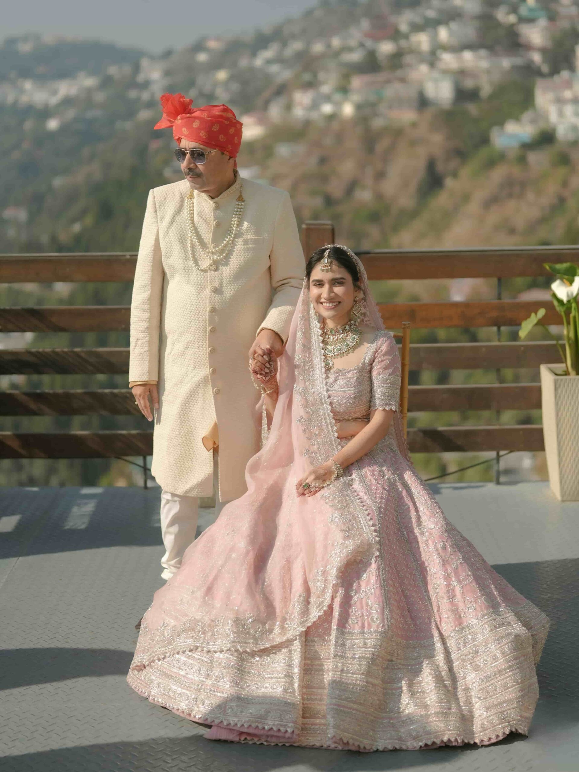 Wedding ceremony detail — flower decor and couple at Royal Orchid Fort Mussoorie