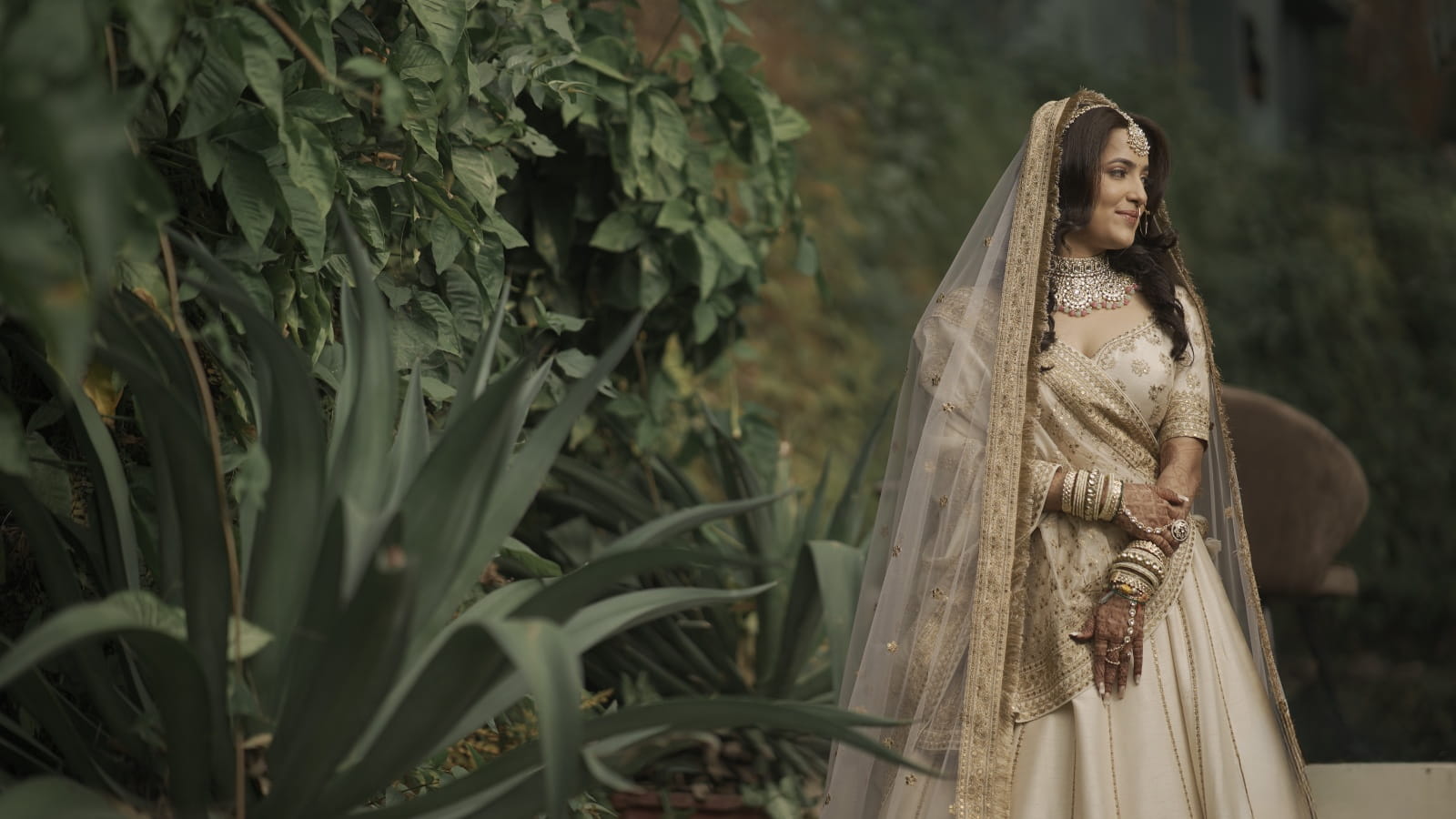 Couple portrait at dusk — Solluna Resort Jim Corbett wedding photography by Cupid Love Stories
