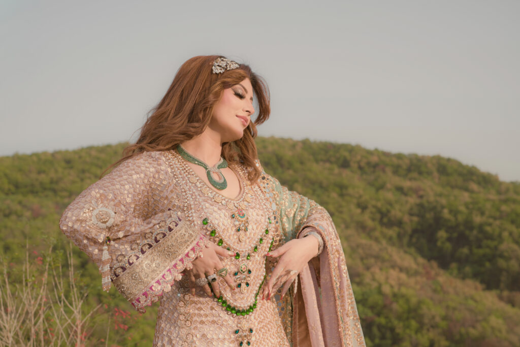 Urvashi Rautela dramatic outdoor portrait Mussoorie hills luxury photography
